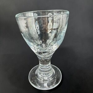 Simon Pearce Hand Blown Clear Glass Goblet 5in Tall Stemware Vermont Made
